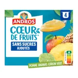 Compote Pomme Ananas Citron Vert ANDROS COEUR DE FRUITS
