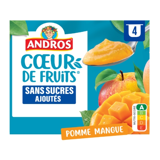 Compote Pomme Mangue ANDROS COEUR DE FRUITS