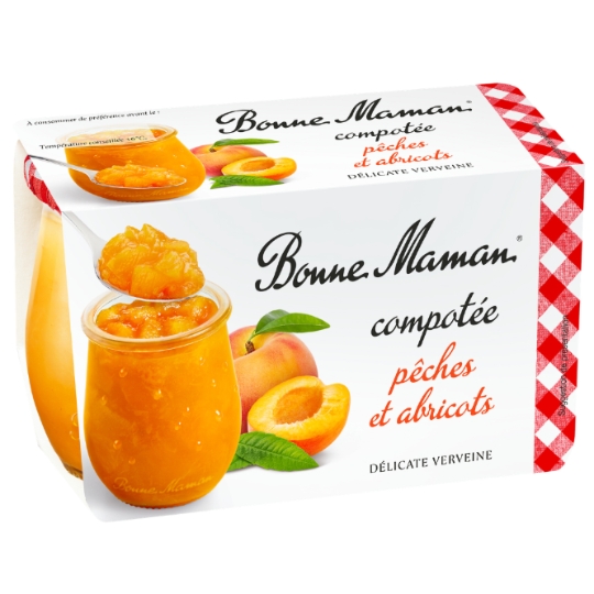 Compote Abricots Pêches Verveine BONNE MAMAN