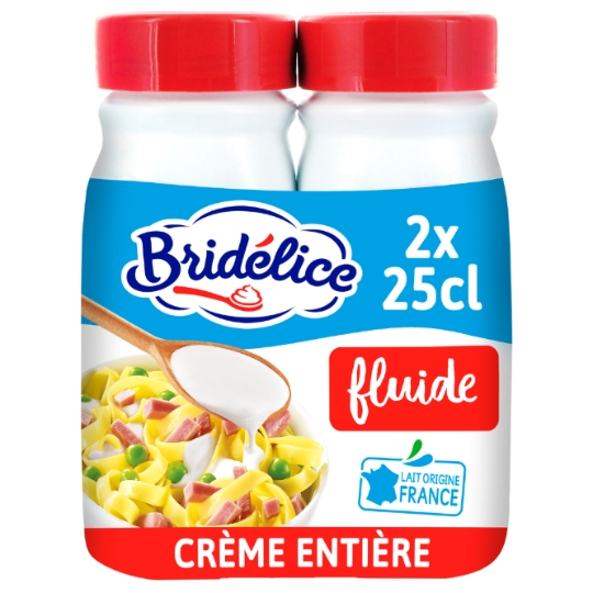 Crème UHT fluide entière 30% MG BRIDELICE