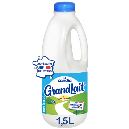 Lait Demi Ecrémé GrandLait CANDIA