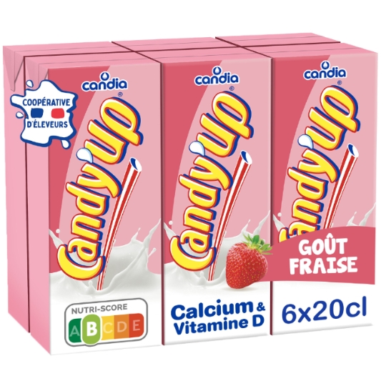Boisson à Base de Lait Fraise Candy'Up CANDIA