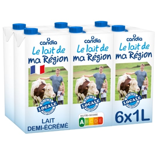 Lait Demi Ecrémé Lait de Ma Région CANDIA
