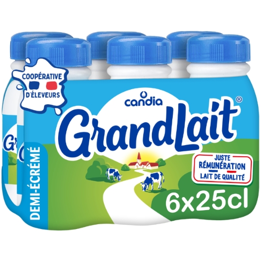 Lait Demi Ecrémé GrandLait CANDIA