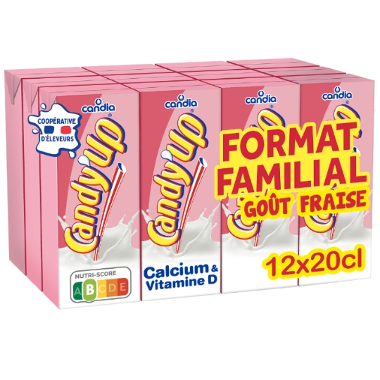 Boisson à Base de Lait Fraise Candy'Up CANDIA