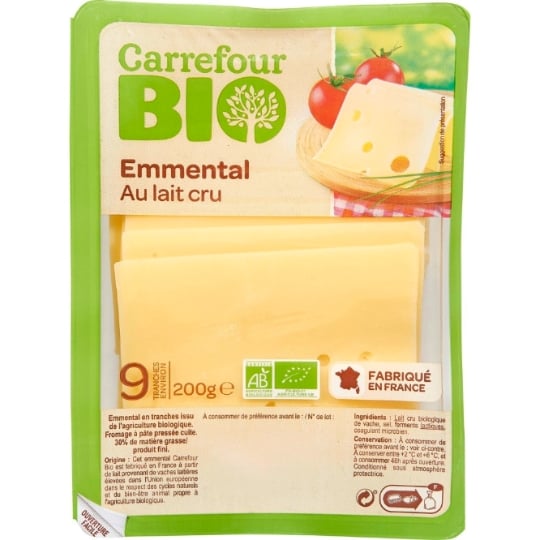 Emmental au Lait Cru Bio CARREFOUR BIO