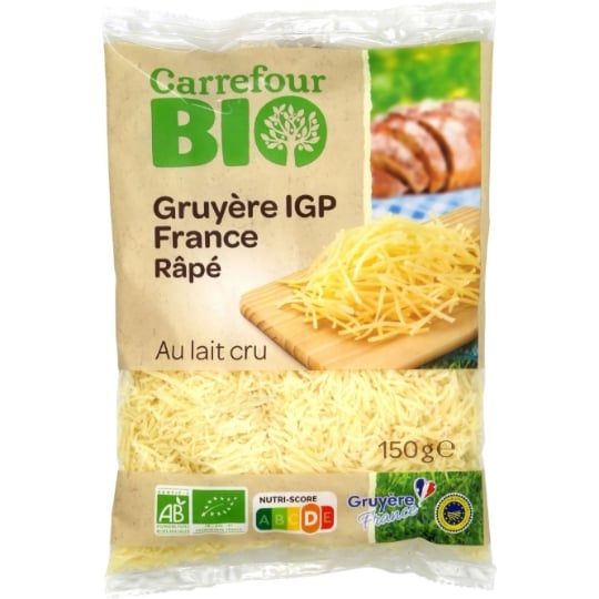 Fromage Râpé  Gruyère  IGP  Bio CARREFOUR BIO