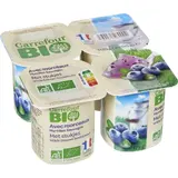Yaourts à la myrtille   Bio CARREFOUR BIO