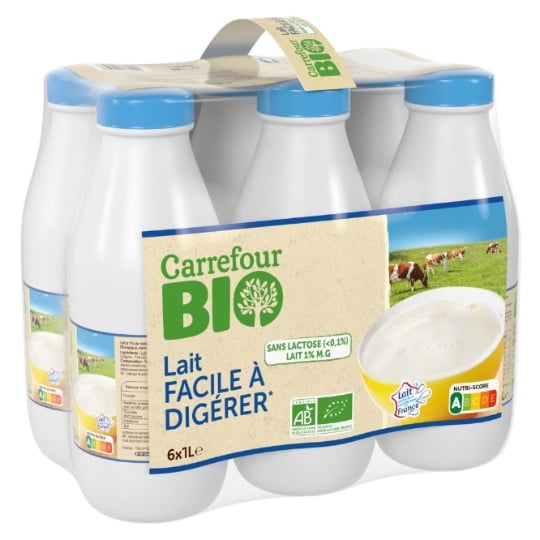 Lait Demi-Ecrémé Sans Lactose Bio CARREFOUR BIO