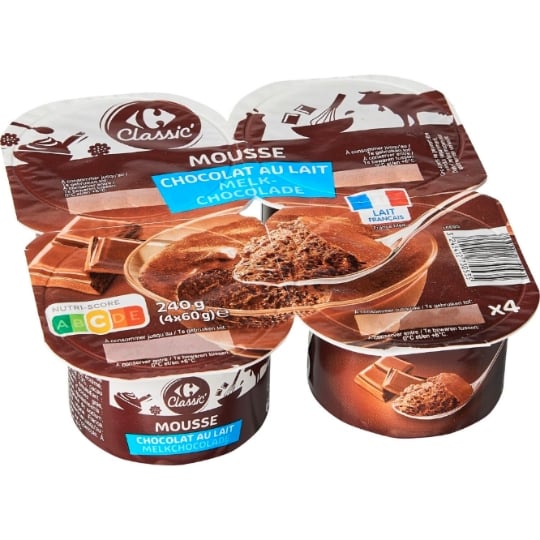 Mousse  chocolat au lait CARREFOUR CLASSIC'