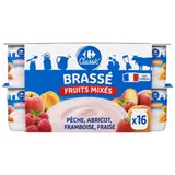 Yaourts fruits mixés brassé CARREFOUR CLASSIC'