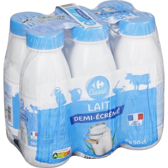 Lait  Demi-Écrémé CARREFOUR CLASSIC'