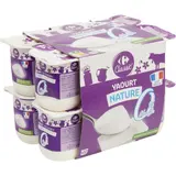 Yaourts nature 0% MG CARREFOUR CLASSIC'