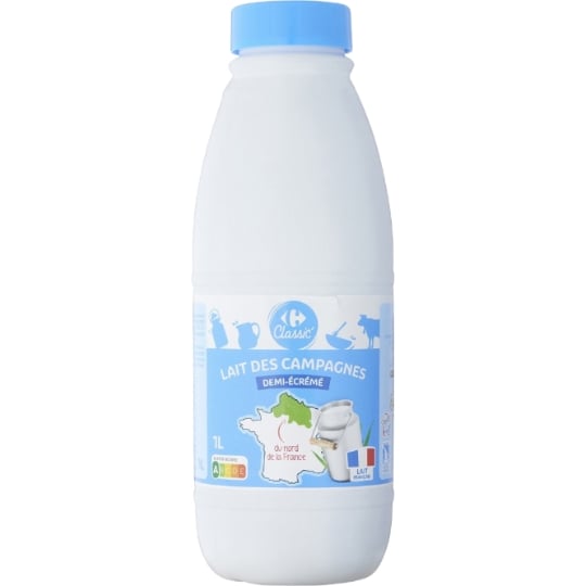 Lait Demi-Écrémé CARREFOUR CLASSIC'