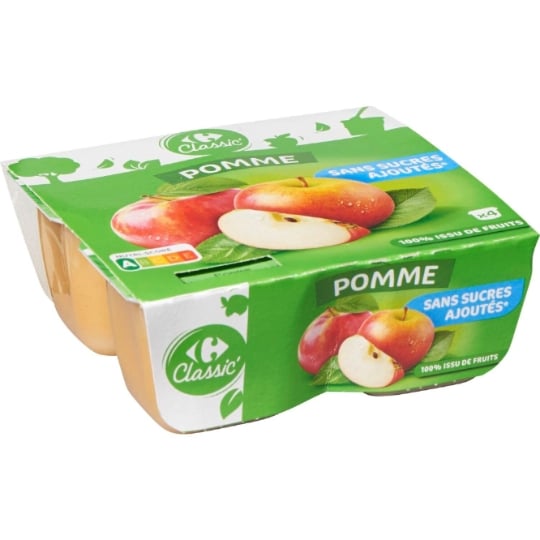 Compote de Pommes Sans Sucres  CARREFOUR CLASSIC'