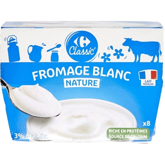 Fromage Blanc 3% MG Nature CARREFOUR CLASSIC'