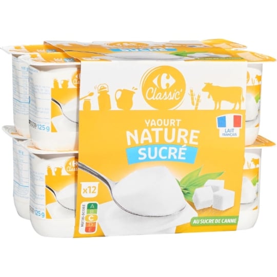 Yaourts Nature Sucré CARREFOUR CLASSIC'