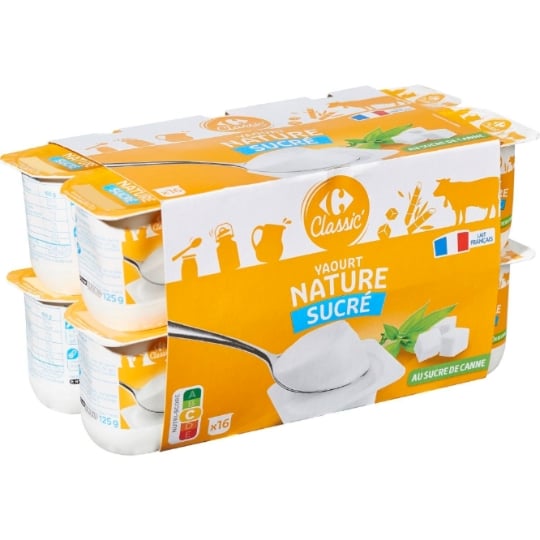 Yaourts Nature Sucré CARREFOUR CLASSIC'