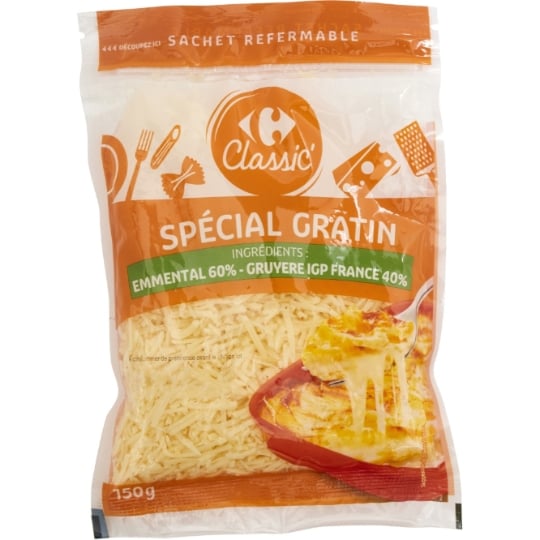 Fromage râpé spécial gratin CARREFOUR CLASSIC'