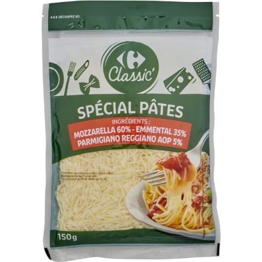 Fromage Râpé Spécial Pâtes CARREFOUR CLASSIC'