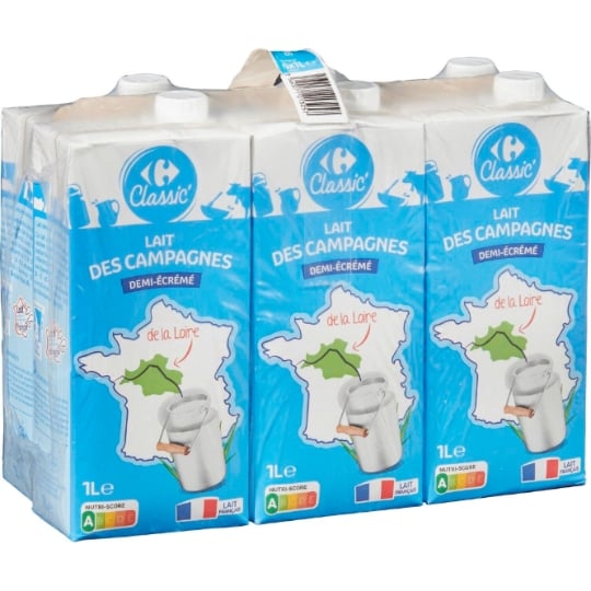 Lait Demi-Écrémé CARREFOUR CLASSIC'