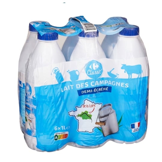 Lait Demi-Écrémé CARREFOUR CLASSIC'