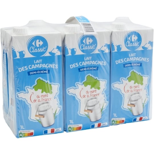 Lait Demi-Écrémé CARREFOUR CLASSIC'