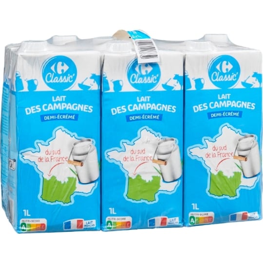 Lait Demi-Écrémé CARREFOUR CLASSIC'