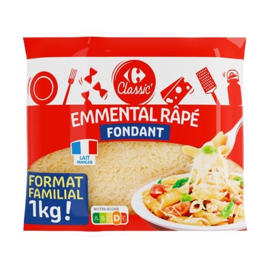 Fromage Râpé Emmental Français Fondant CARREFOUR CLASSIC'