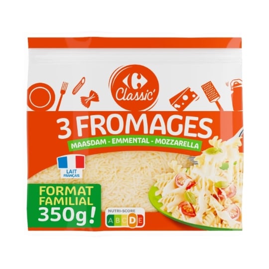 Mélange 3 fromages râpés CARREFOUR CLASSIC'