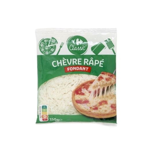Fromage râpé au lait pasteurisé de chèvre et fondant CARREFOUR CLASSIC'