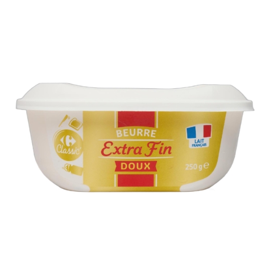 Beurre extra fin doux CARREFOUR CLASSIC'