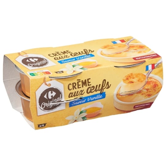 Crème aux œufs   saveur vanille CARREFOUR ORIGINAL