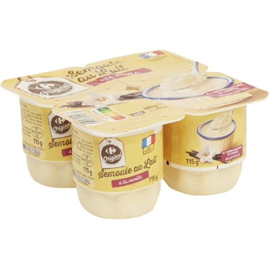 Semoule au lait vanille CARREFOUR ORIGINAL