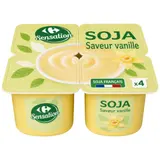 Dessert au soja saveur vanille et source de protéines végétales CARREFOUR SENSATION