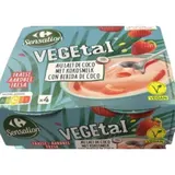 Dessert végétal vegan, au lait de coco et fraise CARREFOUR SENSATION