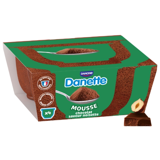 Mousse saveur chocolat noisette DANETTE