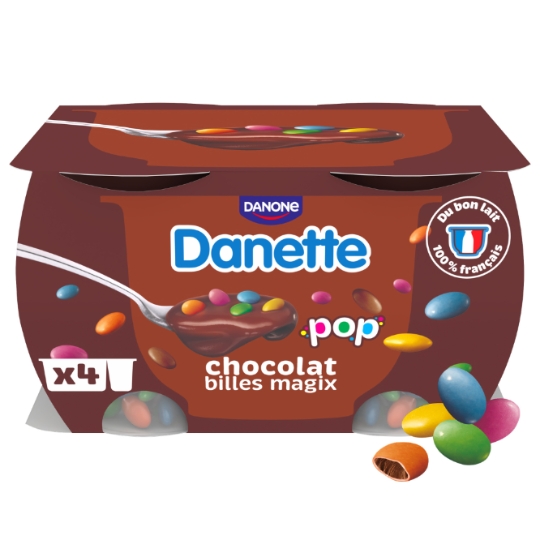 Crème dessert chocolat avec billes chocolat DANETTE POP