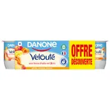 Yaourts aux fruits jaunes brassé pêche mangue abricot DANONE VELOUTE FRUIX