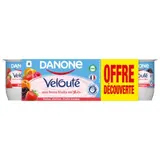 Yaourts aux fruits rouges brassé fraise abricot DANONE VELOUTE FRUIX