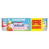 Yaourts aux fruits brassé citron myrtille abricot fraise DANONE VELOUTE FRUIX