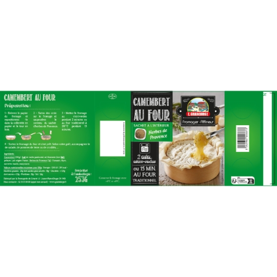 Fromage Camembert au Four Herbe de Provence E.GRAINDORGE