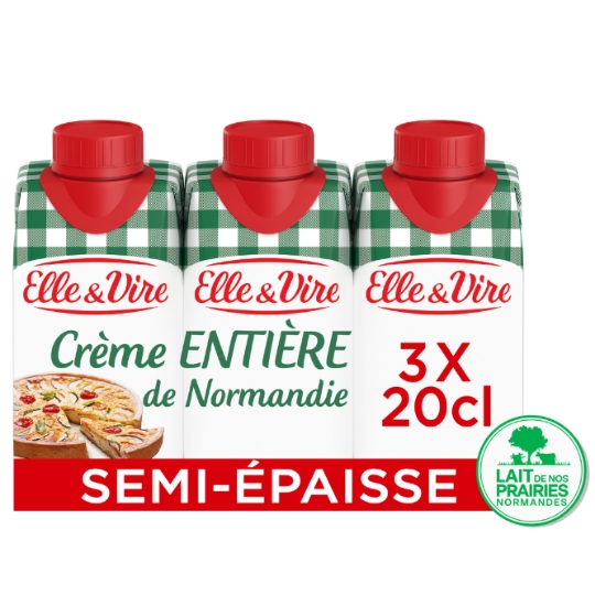 Crème Uht Semi-Épaisse Entière 30% Mg ELLE & VIRE