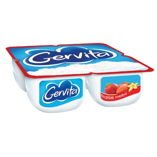 Dessert Fromage Blanc sur lit de Fraise Melba GERVITA
