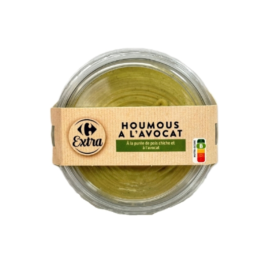 Préparation aux pois chiches cuits, à l'avocat et à la pâte de sésame CARREFOUR EXTRA