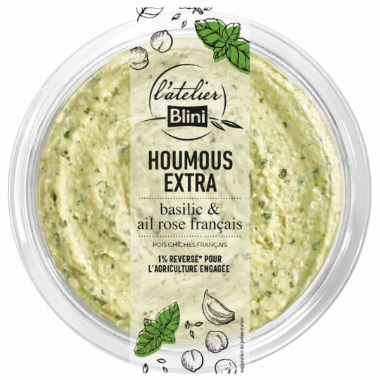 Houmous Extra Basilic Ail Rose ATELIER BLINI