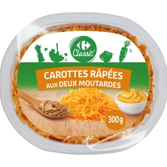 Carottes râpées aux deux moutardes CARREFOUR CLASSIC'