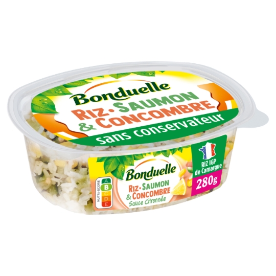 Salade Riz Concombres Saumon Sauce Citronée BONDUELLE
