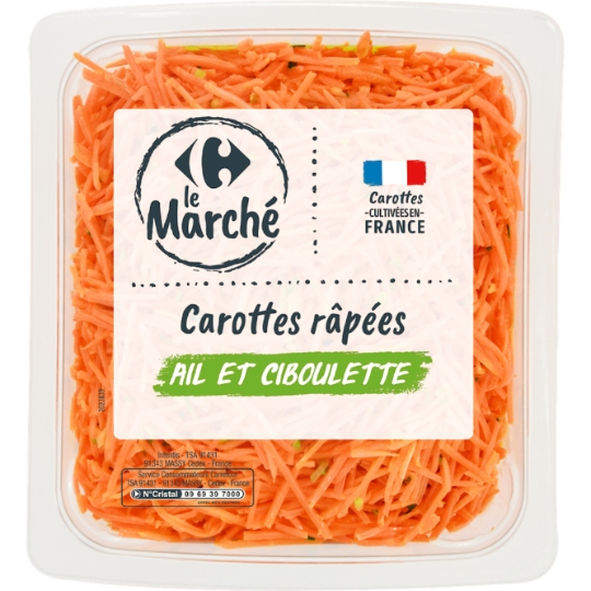 Carottes râpées ciboulette ail CARREFOUR LE MARCHE