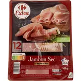 Jambon sec sans conservateur, supérieur et 7 mois d'âge CARREFOUR